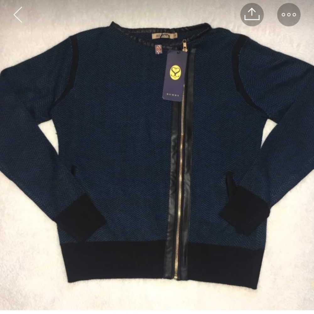 Blue sweater cardigan